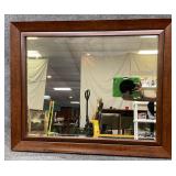 Mahogany Tone Beveled Mirror
