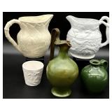 5pc Ceramic Pitchers, Jug, & Cup