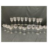 20pc Clear Etched Glass Stemware