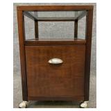 Mahogany Tone Stand with Glass Insert Top