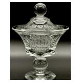 Lidded Clear Glass Compote