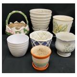 7 Assorted Ceramic Planters