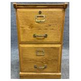 Oak Tone Two Drawer Filing Cabinet