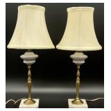 Pair of Vintage Marble Base Vanity Lamps