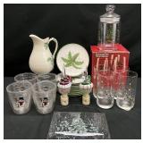 Assorted Christmas Glassware & Porcelain
