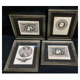4pc Antique Prints - Henry Moses Engravings