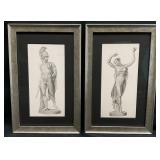 2pc Antonio Canova Greek Figural Art Prints