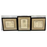 3pc Architectural Art Prints