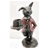 Cast Iron Lop Eared Rabbit Candlestick