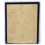 Framed Lake Toxaway NC Map