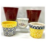 5 Assorted Ceramic Planters
