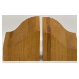 MCM Wood Butcher Block Book Ends