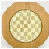 Mackenzie Childs Parchment Check Wooden Charger
