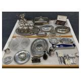 Asst. Silver Plate, Pewter, Glass & More