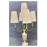 Outstanding Four Arm Brass & Marble Lamp
