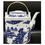 Huge Decorative Blue & White Porcelain Teapot