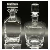 Pair of Krosno Clear Decanters with Stoppers