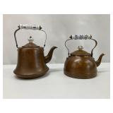 Pair of Antique Copper Teapots
