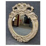 Round Gold Ornately Designed Mirror