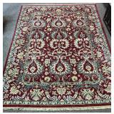 9x12 Red/Green Hand Knotted Wool Rug