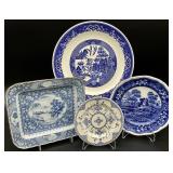 4pc Blue & White Porcelain Dishes