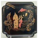 Vintage Asian Hand Painted Metal Tray