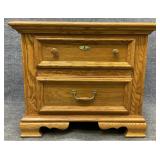 Oak 2 Drawer Nightstand