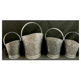 4 Galvanized Aluminum Buckets/Planters
