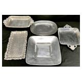 5pc Pewter Trays & Platter