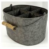 6 Place Galvanized Bucket Caddy