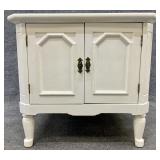 White Painted 2 Door End Table