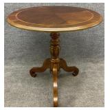 Single Pedestal Banded Accent Table