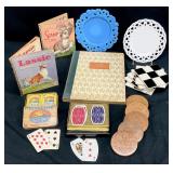 Pair of Vintage Books, Cards, Plates, and Coasters