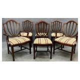 Set of 6 Shield Back Mahogany Dining Chairs