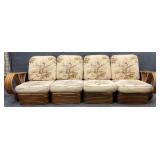 Vintage Bentwood Rattan 4 Part Sofa