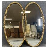 Double Oval Gold Frame Mirror