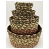 Braided Rug Basket Bowls Set