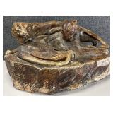 Large Chalkware Lioness Sculpture HEAVY