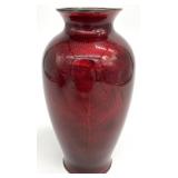 Yamamoto Japanese Red Ginbari Cloisonne Vase