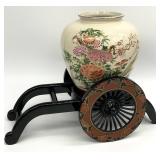 Vintage Japanese Vase and Stand