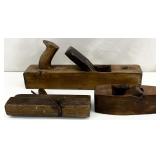 3pc Antique / Vintage Woodworking Plane Hand Tools