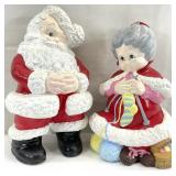 Vintage Atlantic Mold Ceramic Santa & Mrs Claus