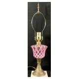 Fenton Cranberry Opalescent Glass Lamp