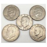 5 - 1971-1974-1976 Eisenhower Dollar Coins
