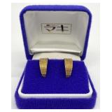 18K Gold Screw Back Hoop Earrings