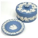 Wedgwood Blue Jasperware Trinket Box & Dish