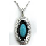 Navajo Sterling Silver Turquoise Necklace