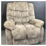 Grey Overstuffed Recliner