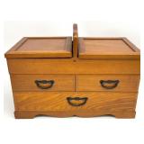 Vintage Sewing Box With Contents
