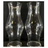 Pair Large Glass Hurricane Shades